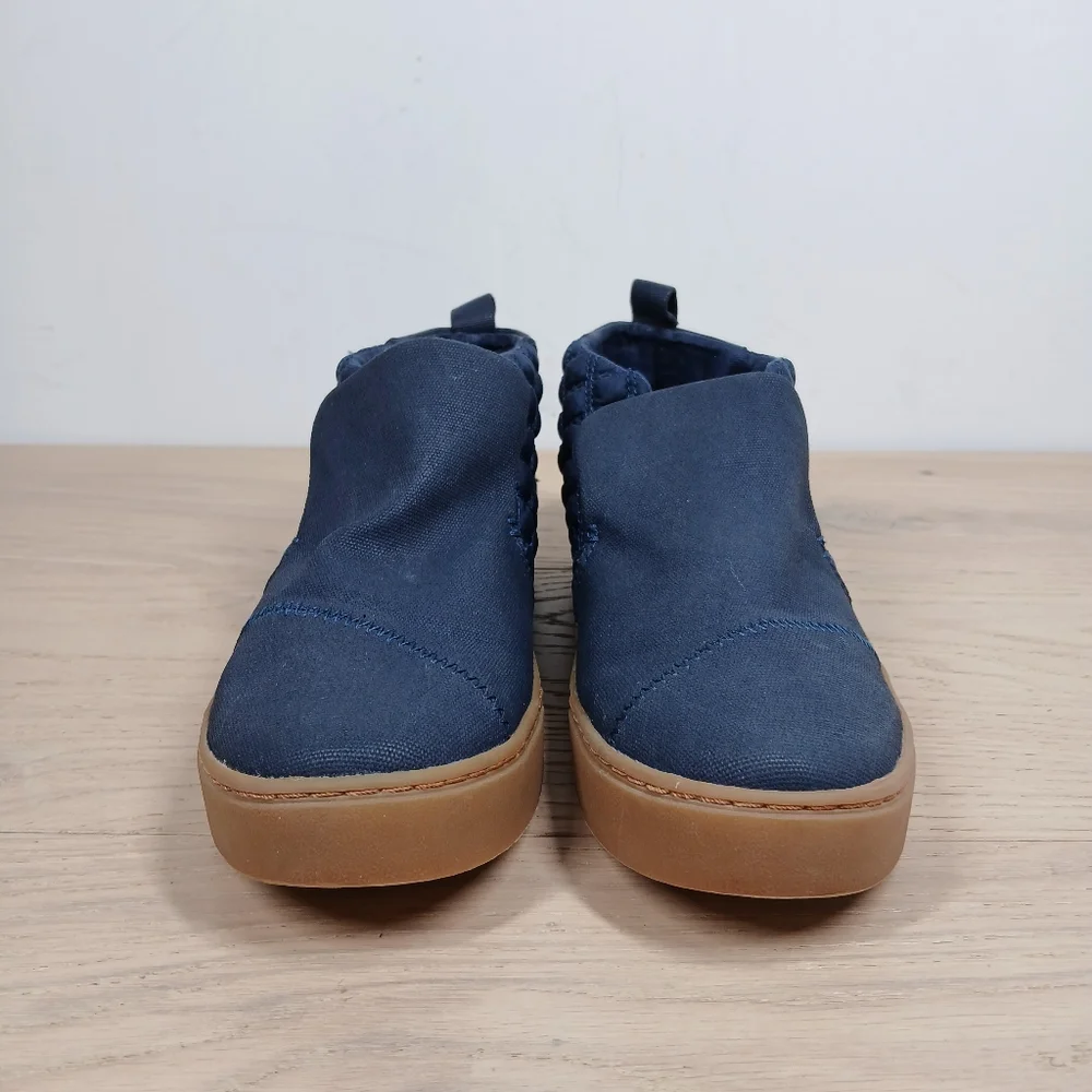 TOMS Paxton Navy Blue Quilted Slip-On Casual Mid-Top Sneakers 843